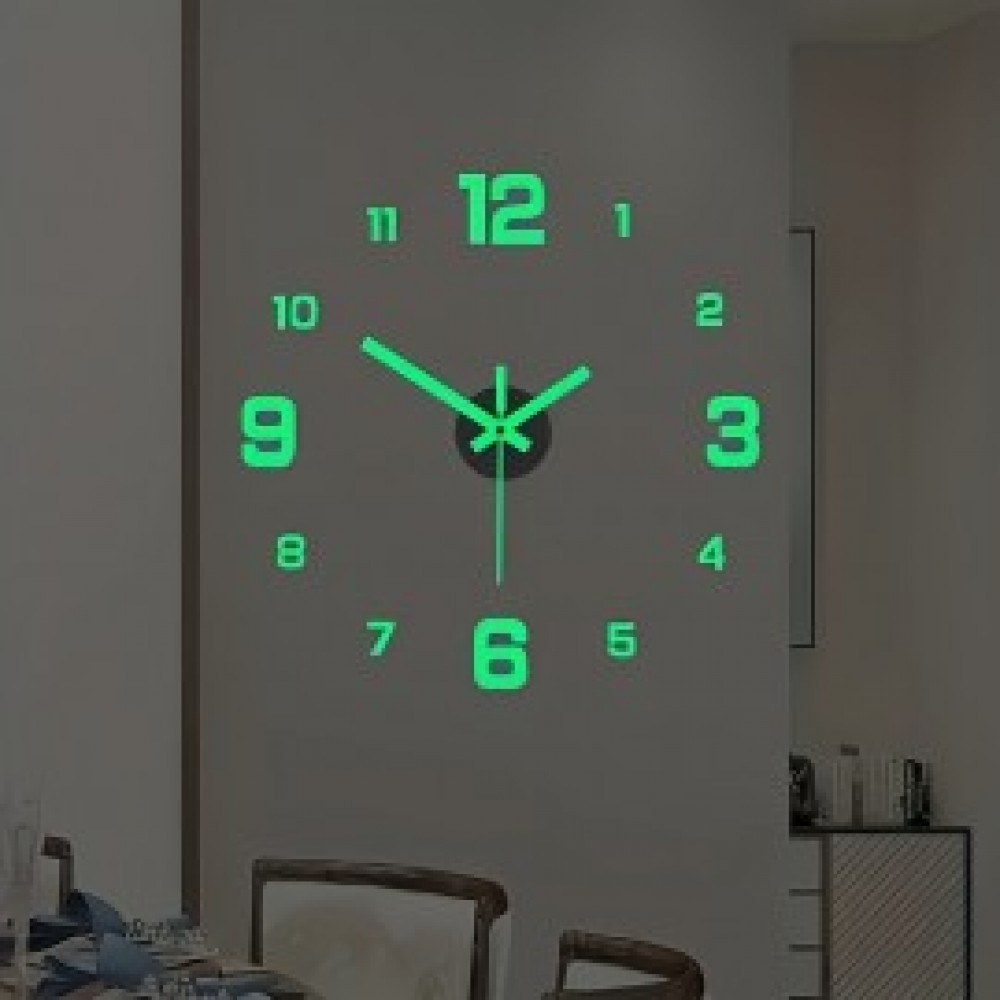 Simple Large Luminous Mute Clock Three-Dimensional Digital Wall Clock For Living Room Bedroom Digital Wall Sticker Clock