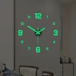 Simple Large Luminous Mute Clock Three-Dimensional Digital Wall Clock For Living Room Bedroom Digital Wall Sticker Clock