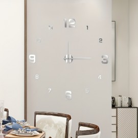 Simple Large Luminous Mute Clock Three-Dimensional Digital Wall Clock For Living Room Bedroom Digital Wall Sticker Clock
