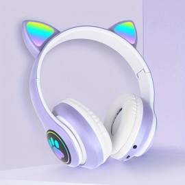 Head-Mounted Wireless Headset Explosive Spot LED Luminous Cat Claw Cat Ear Wireless Headset