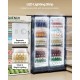 8.1 CU.FT Commercial Merchandiser Refrigerator - Glass Door Display Refrigerator Upright Fridge - Beverage Cooler Merchandiser with 4 Adjustable Shelves, Soft LED Lighting, Energy-Saving Automatic Defrost, Rapid Cooling (Black)